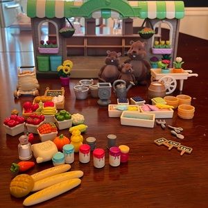 Lil Woodzeez Farmers Market Playset Toy